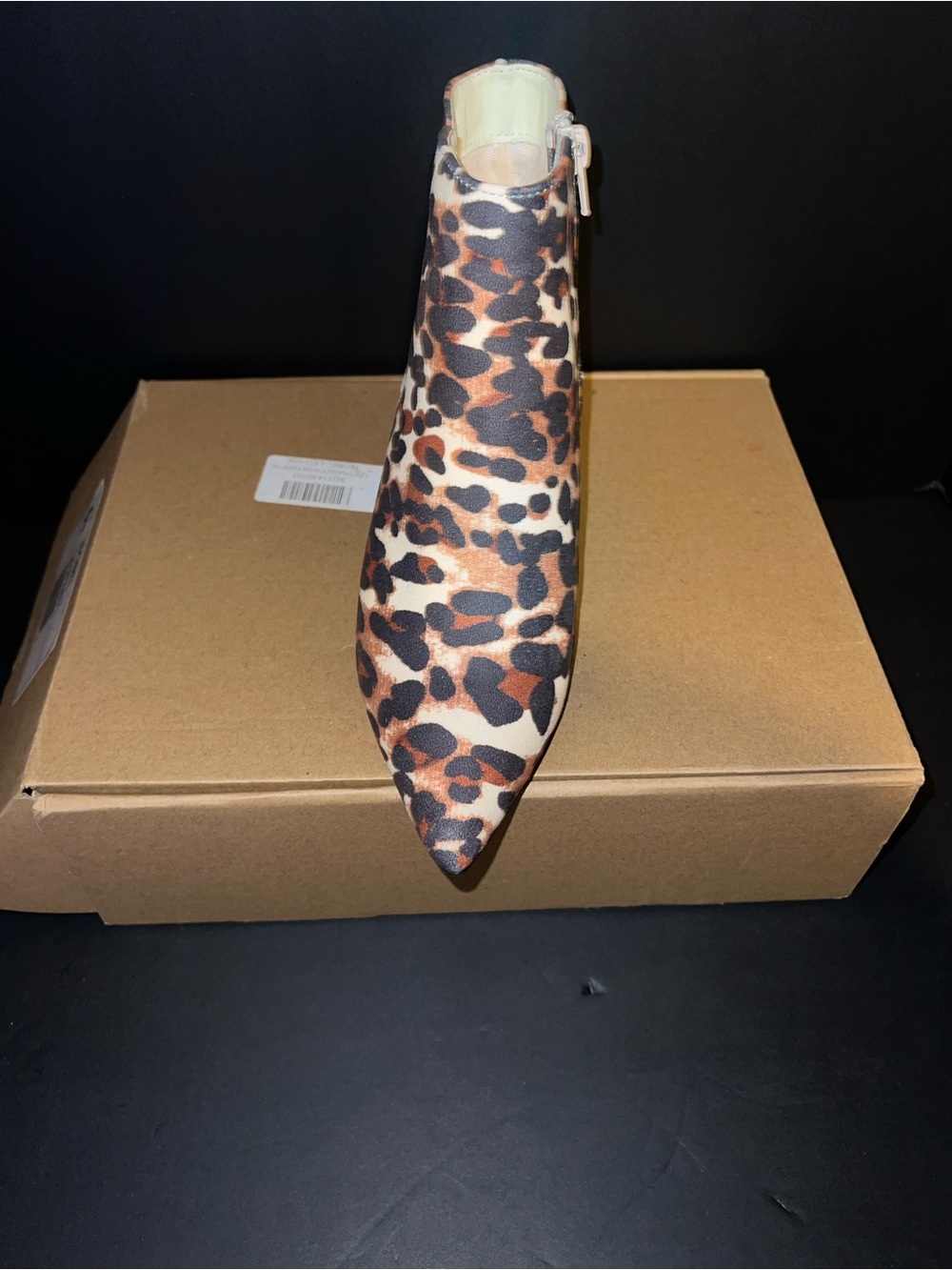 Journee Collection Leopard Print Pointed Kitten Heel Ankle Bootie - Picture 2 of 5
